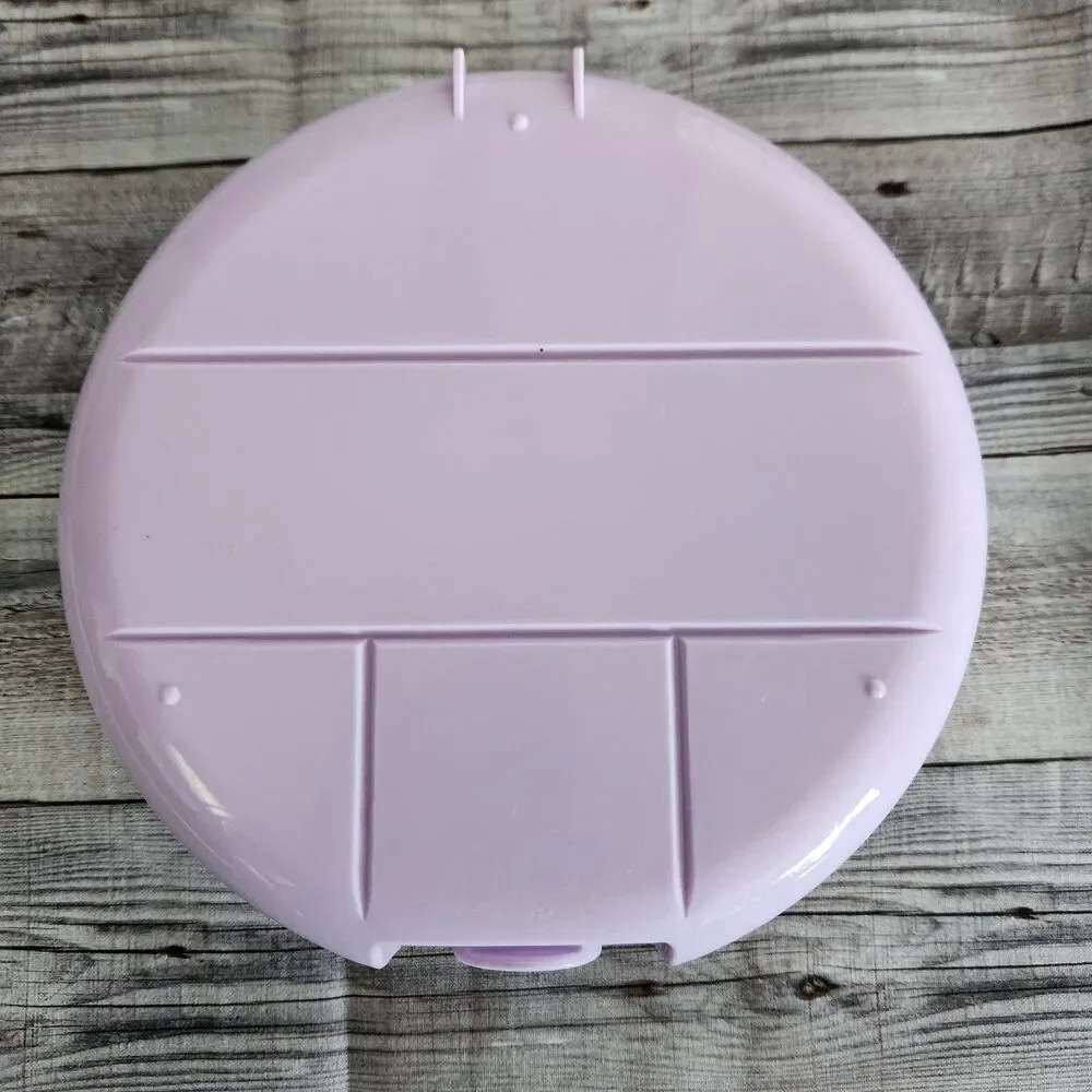 CABOODLES Round Lilac Make up Cosmetic Case Compact style Organizer mirror small